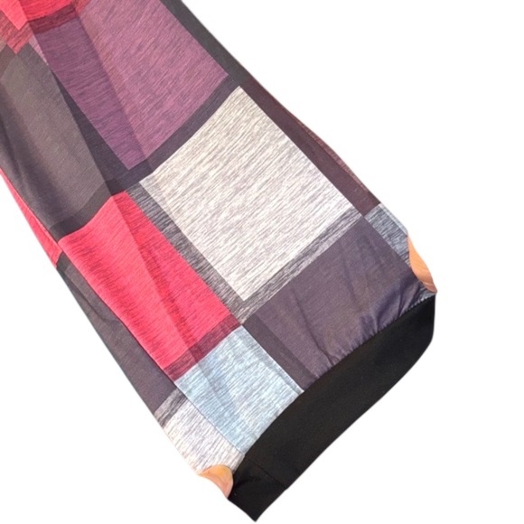 NWOT-Black and Multicolor Patchwork Sleeve Women's Blouse - Picture 5 of 8